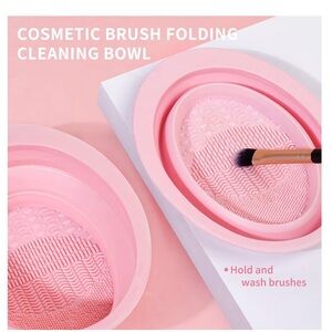 Pink Cosmetic Brush Cleaning Bowl